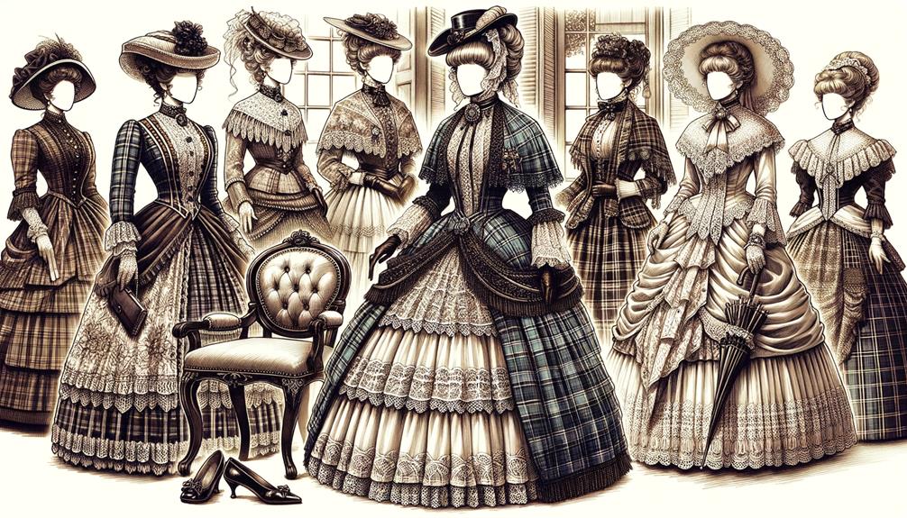 Tartan Fabric Victorian Fashion